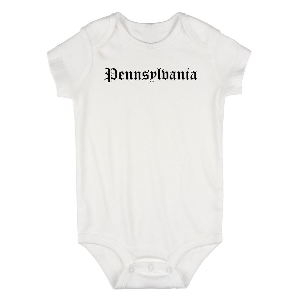 Pennsylvania State Old English Infant Baby Boys Bodysuit White