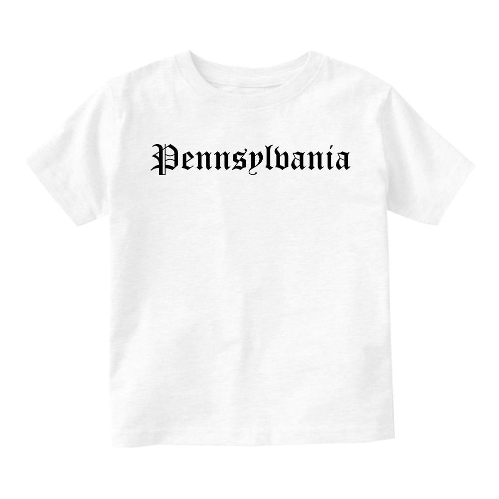 Pennsylvania State Old English Infant Baby Boys Short Sleeve T-Shirt White
