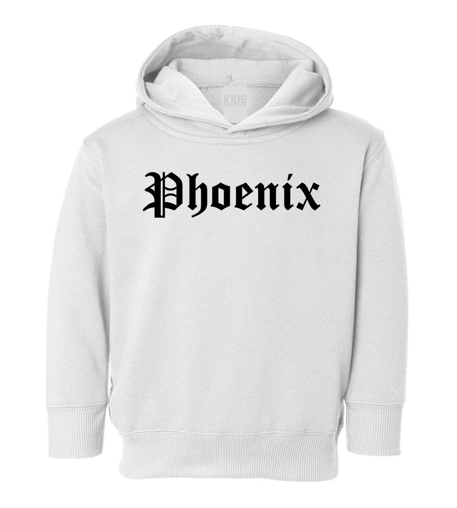 Phoenix Arizona AZ Old English Toddler Boys Pullover Hoodie White