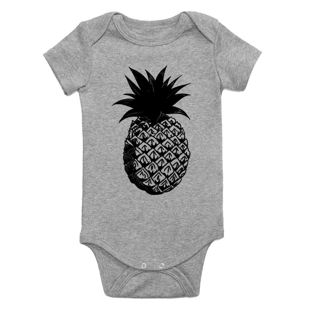 Pineapple Fruit Infant Baby Boys Bodysuit Grey