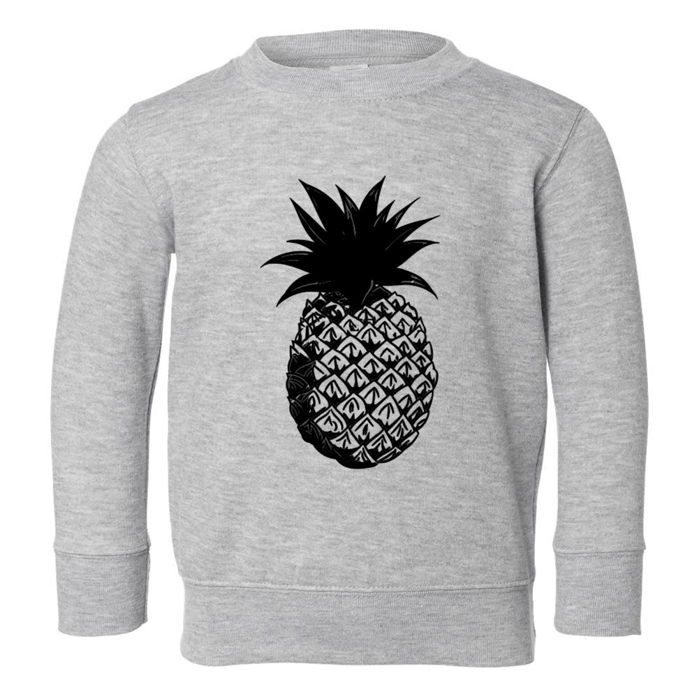 Pineapple Fruit Toddler Boys Crewneck Sweatshirt Grey