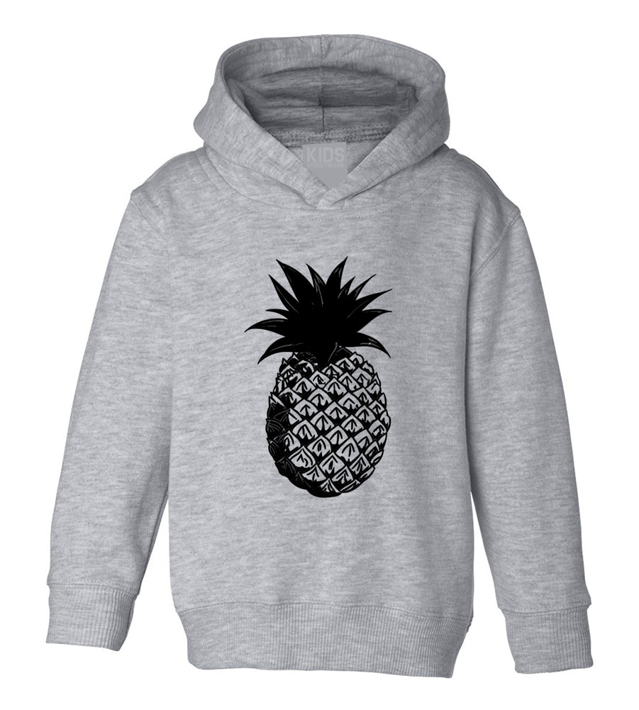 Pineapple Fruit Toddler Boys Pullover Hoodie Grey