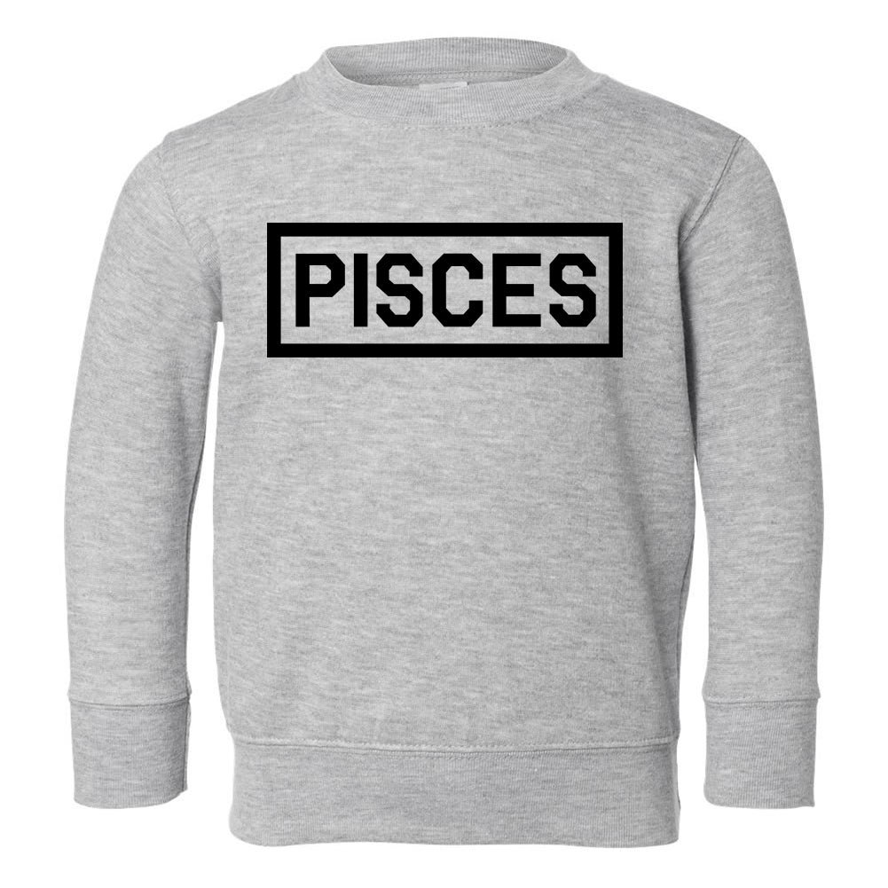 Pisces Horoscope Sign Toddler Boys Crewneck Sweatshirt Grey