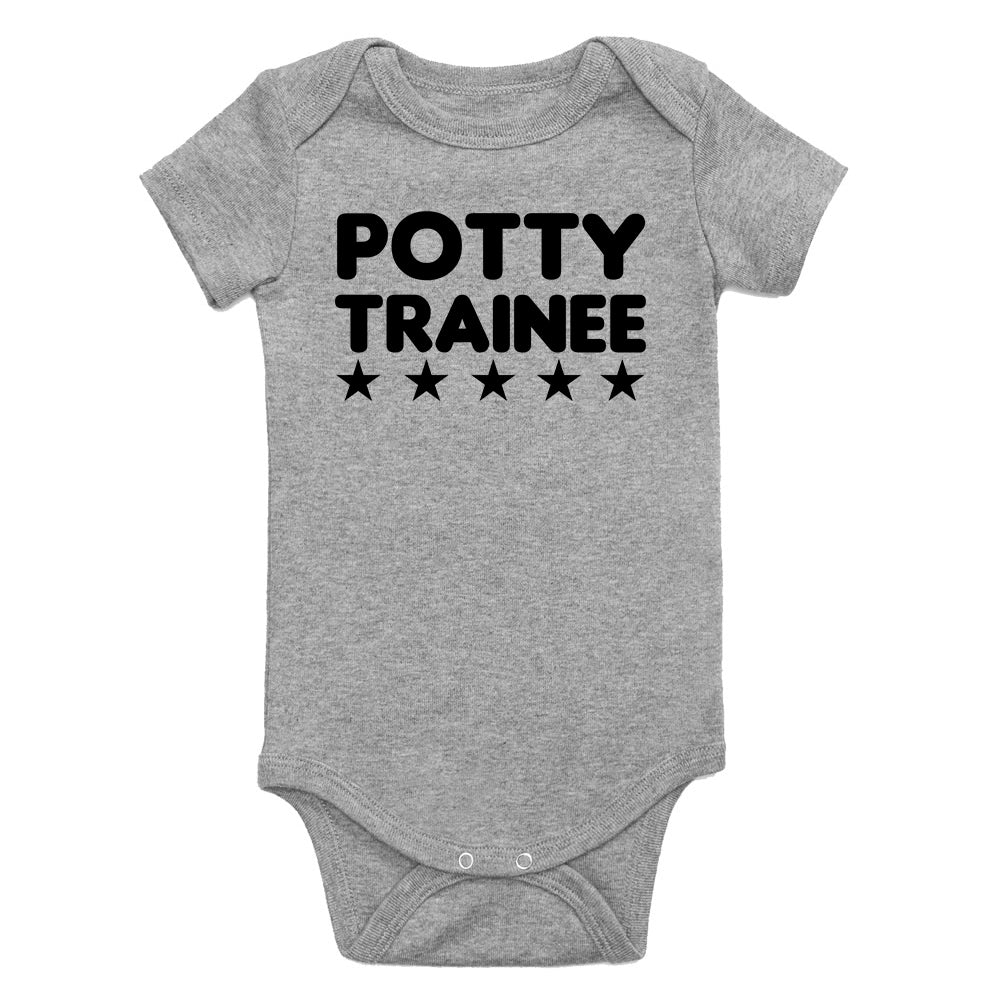 Potty Trainee Training Infant Baby Boys Bodysuit Grey