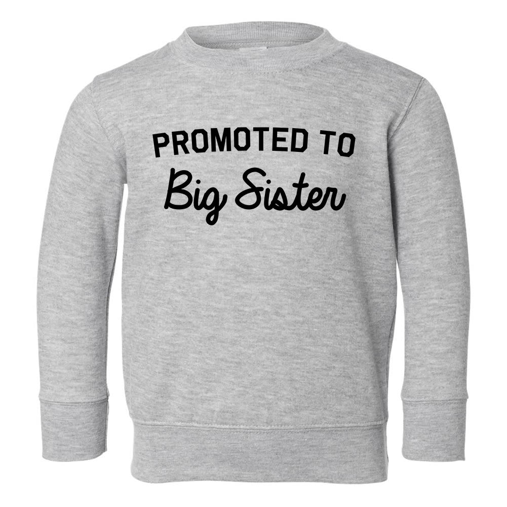 Promoted To Big Sister Toddler Girls Crewneck Sweatshirt Grey