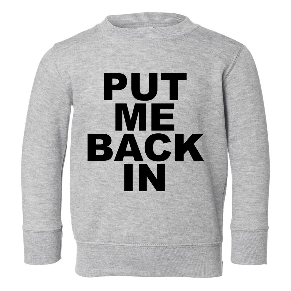 Put Me Back In Toddler Boys Crewneck Sweatshirt Grey
