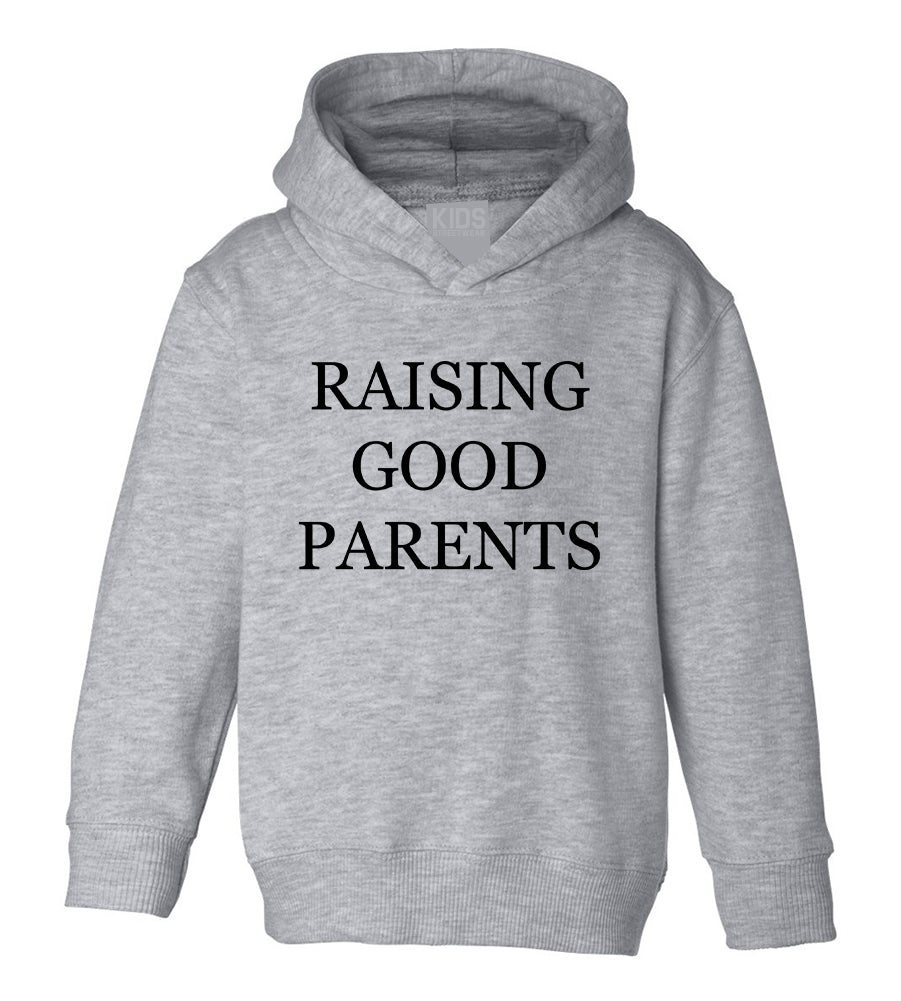 Raising Good Parents Toddler Boys Pullover Hoodie Grey