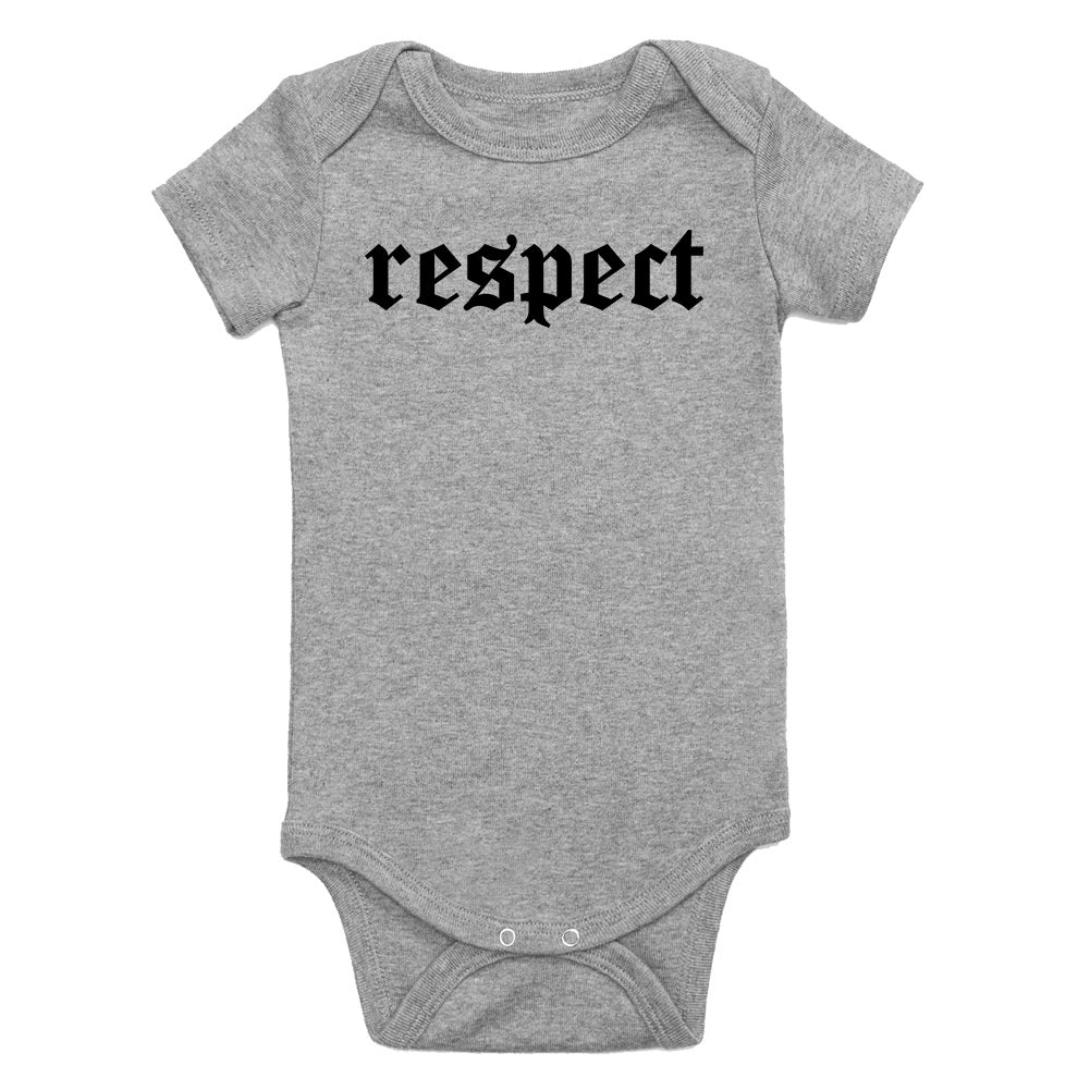 Respect Old English Infant Baby Boys Bodysuit Grey