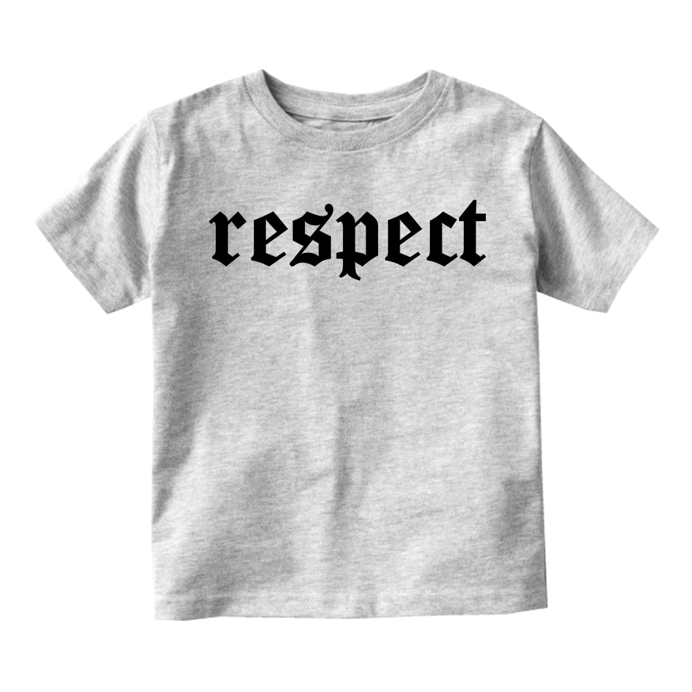Respect Old English Infant Baby Boys Short Sleeve T-Shirt Grey