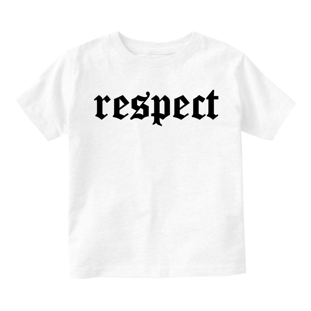 Respect Old English Infant Baby Boys Short Sleeve T-Shirt White