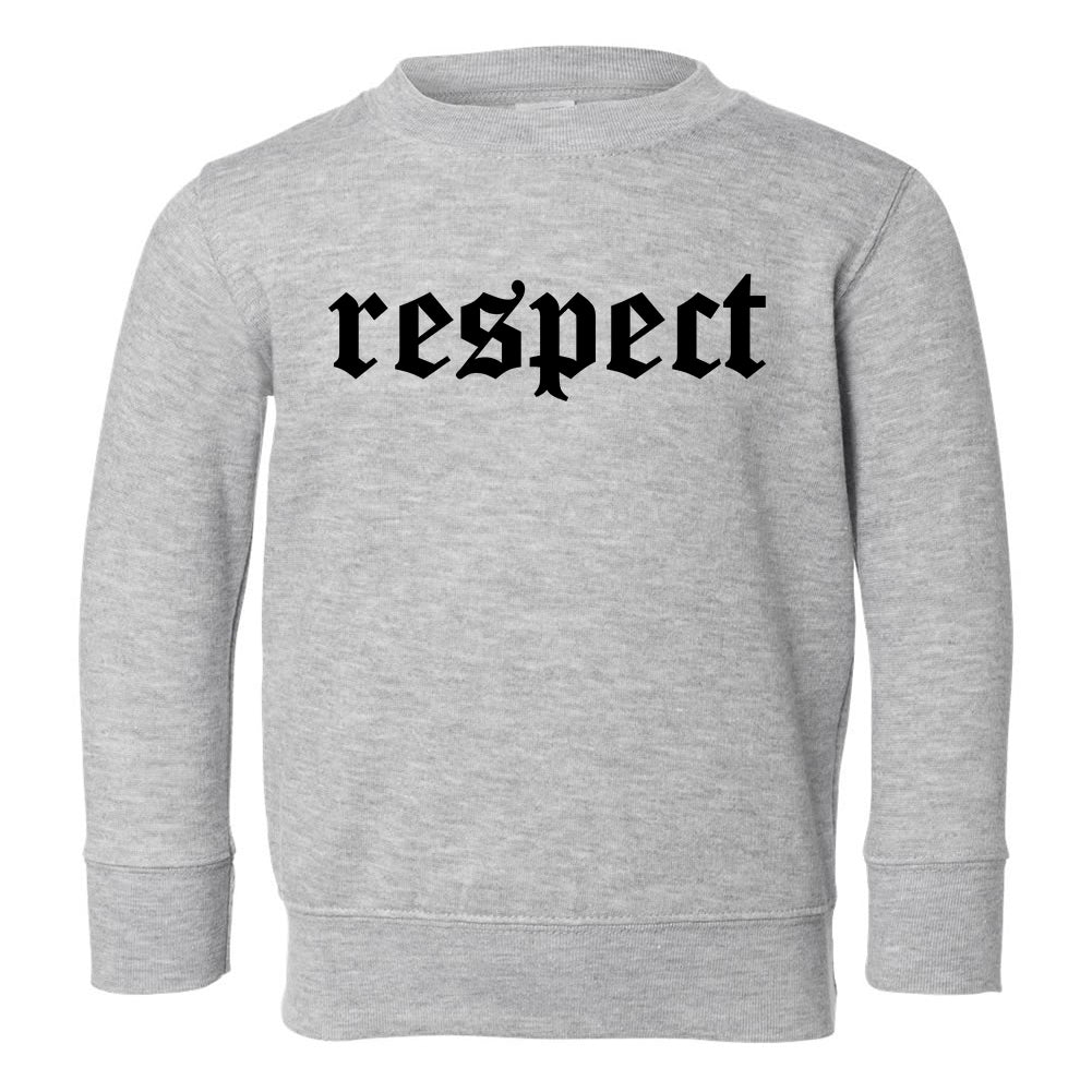 Respect Old English Toddler Boys Crewneck Sweatshirt Grey