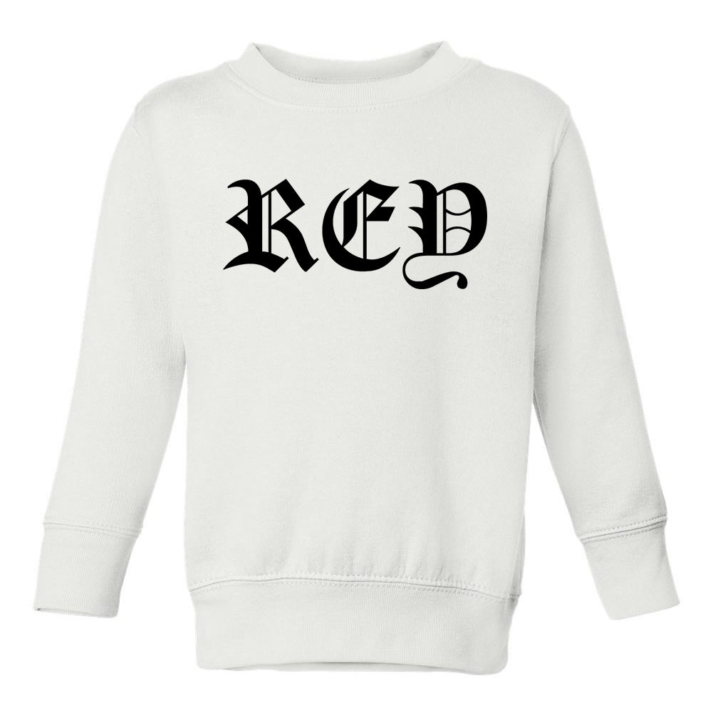 Rey King Spanish Goth Toddler Boys Crewneck Sweatshirt White