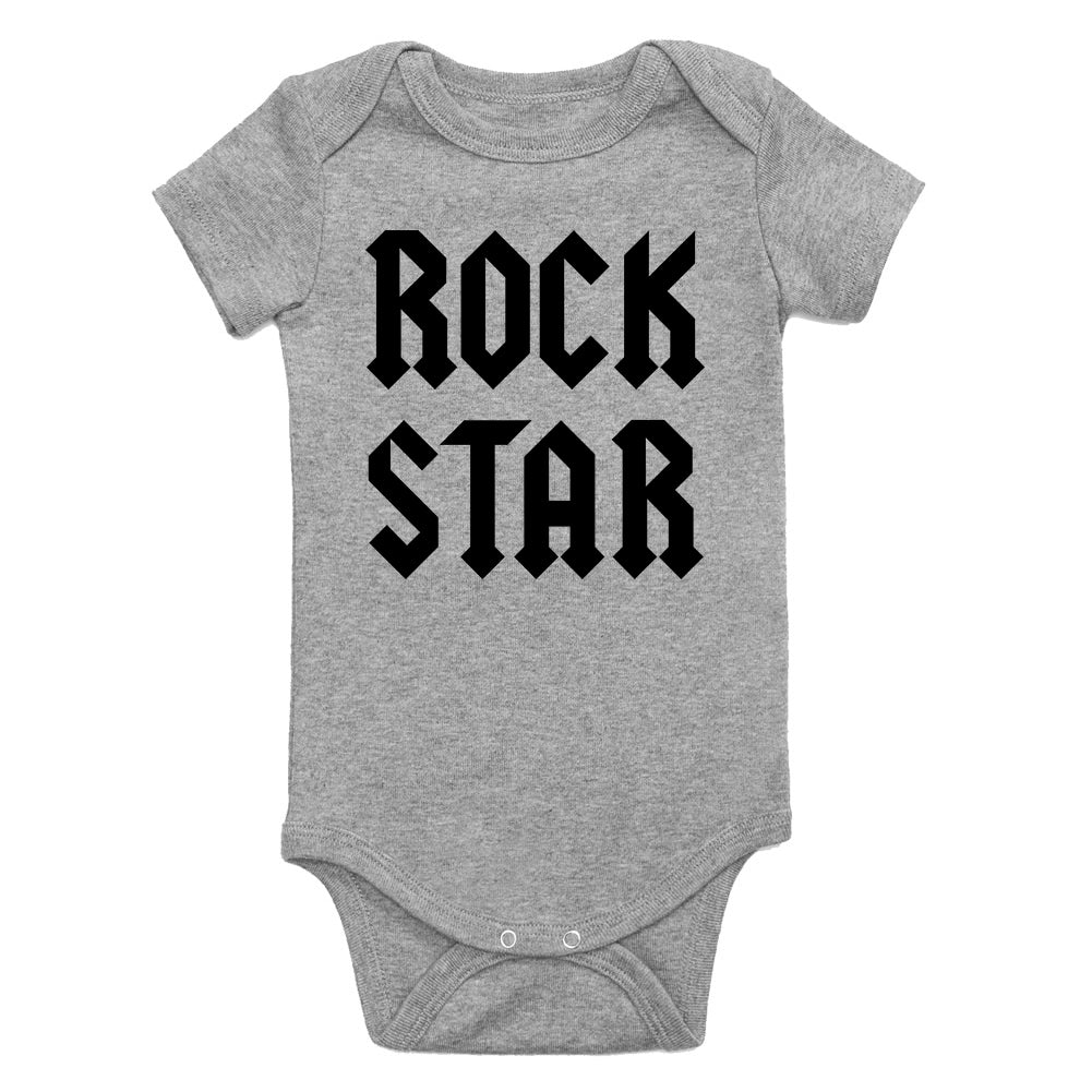 Rock Star Infant Baby Boys Bodysuit Grey