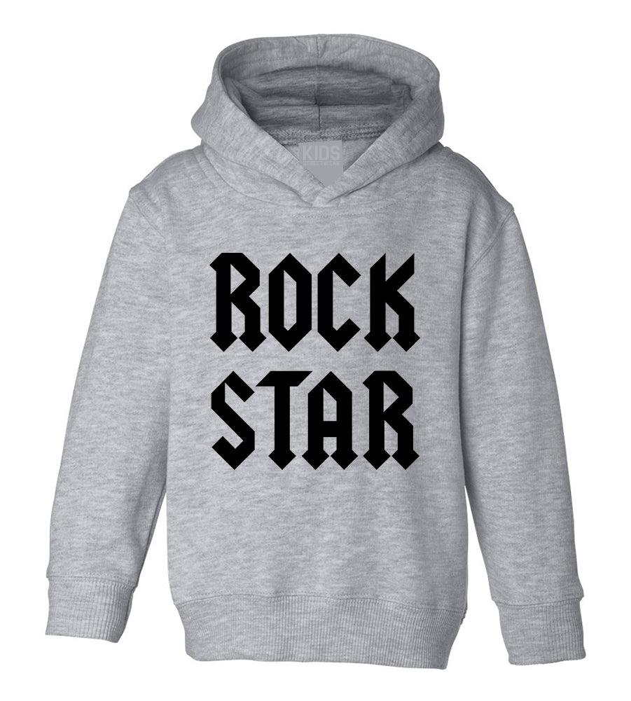Rock Star Toddler Boys Pullover Hoodie Grey