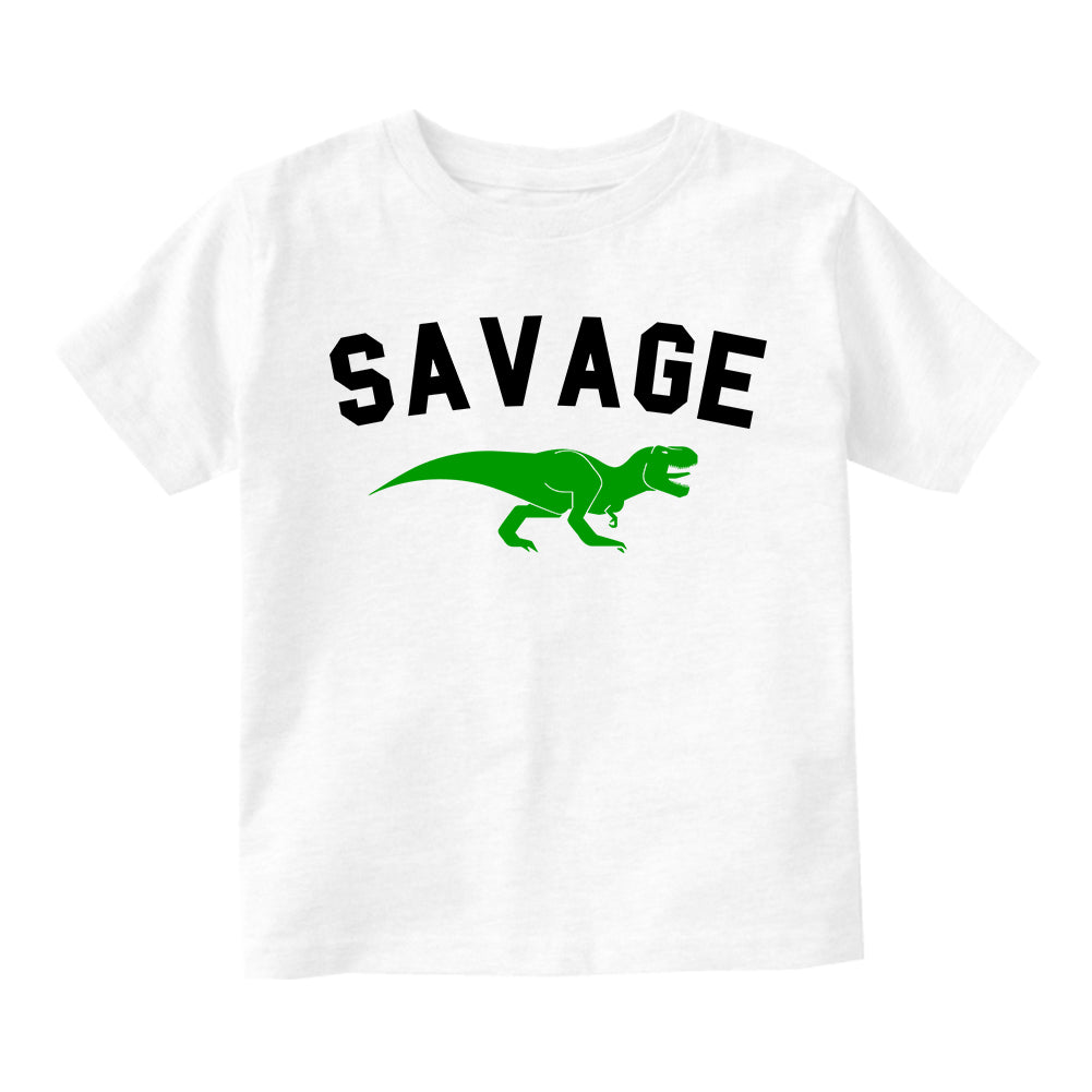 Savage Dinosaur Infant Baby Boys Short Sleeve T-Shirt White