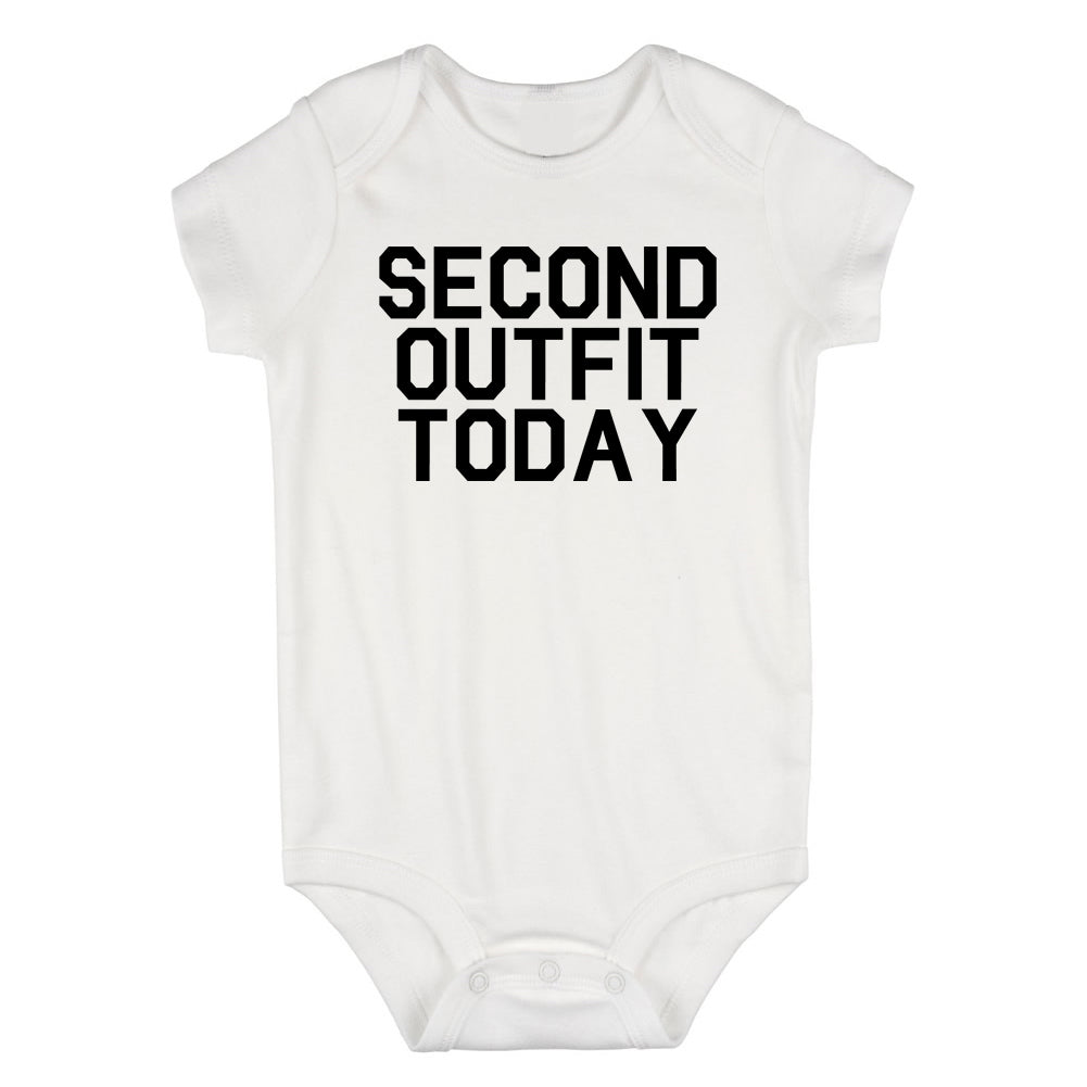 Second Outfit Today Infant Baby Boys Bodysuit White