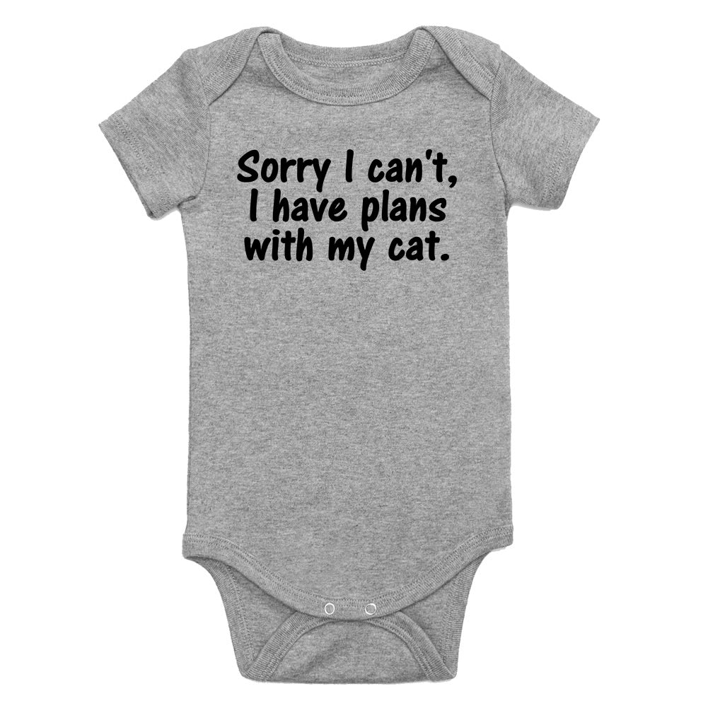 Sorry I Cant Cat Plans Infant Baby Boys Bodysuit Grey