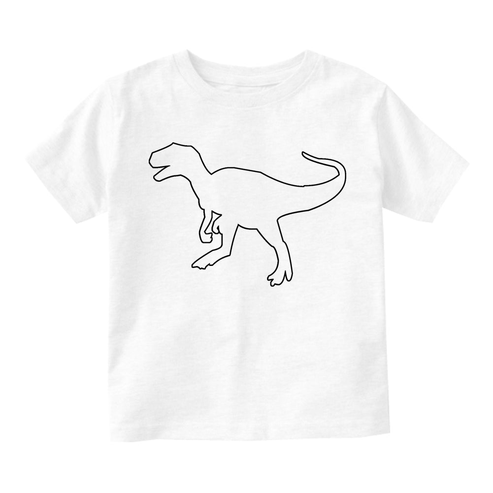 T Rex Dinosaur Outline Toddler Boys Short Sleeve T-Shirt White
