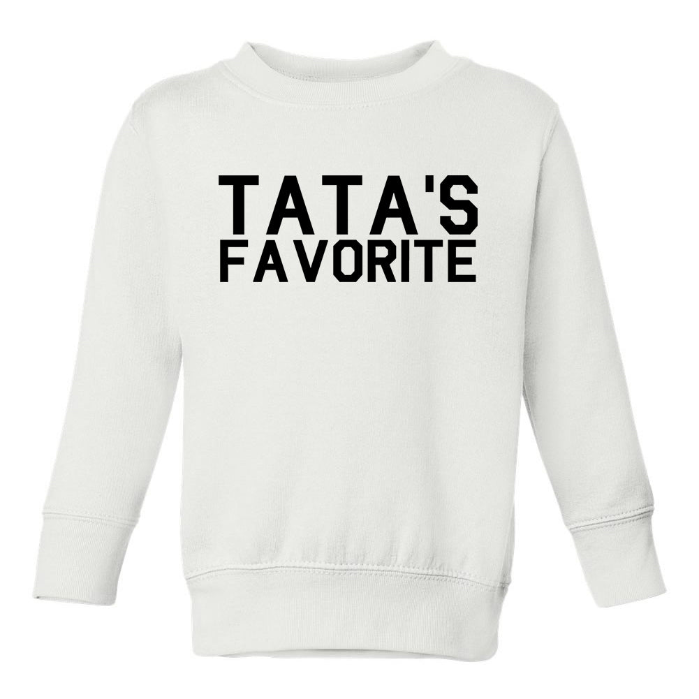 Tatas Favorite Toddler Boys Crewneck Sweatshirt White