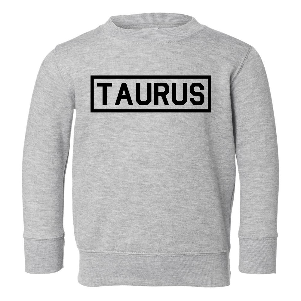 Taurus Horoscope Sign Toddler Boys Crewneck Sweatshirt Grey