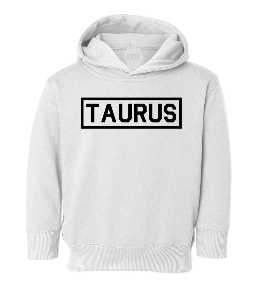 Taurus Horoscope Sign Toddler Boys Pullover Hoodie White