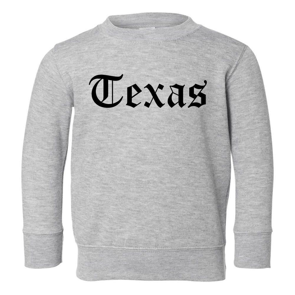 Texas State Old English Toddler Boys Crewneck Sweatshirt Grey