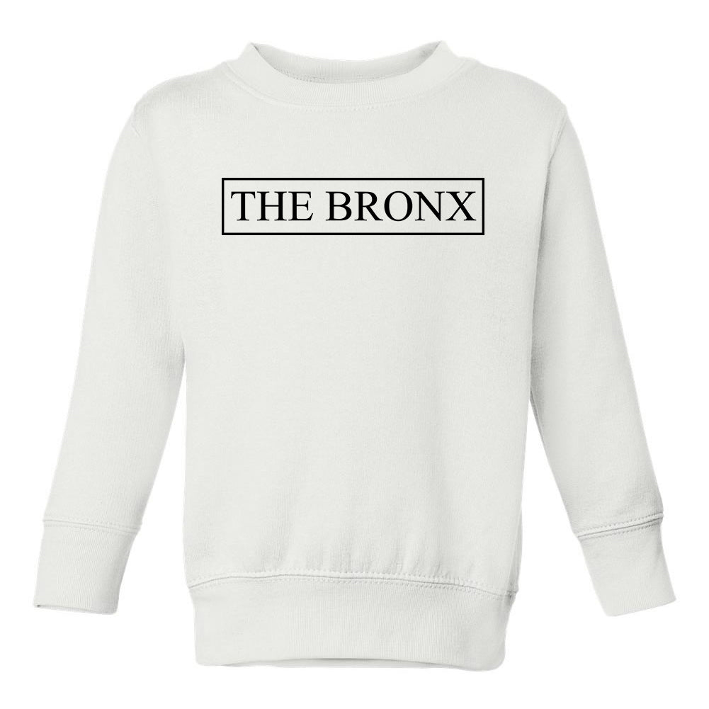 The Bronx New York Box Logo Toddler Boys Crewneck Sweatshirt White