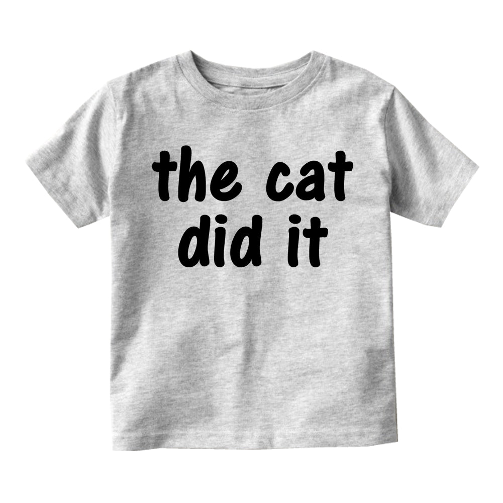 The Cat Did It Infant Baby Boys Short Sleeve T-Shirt Grey