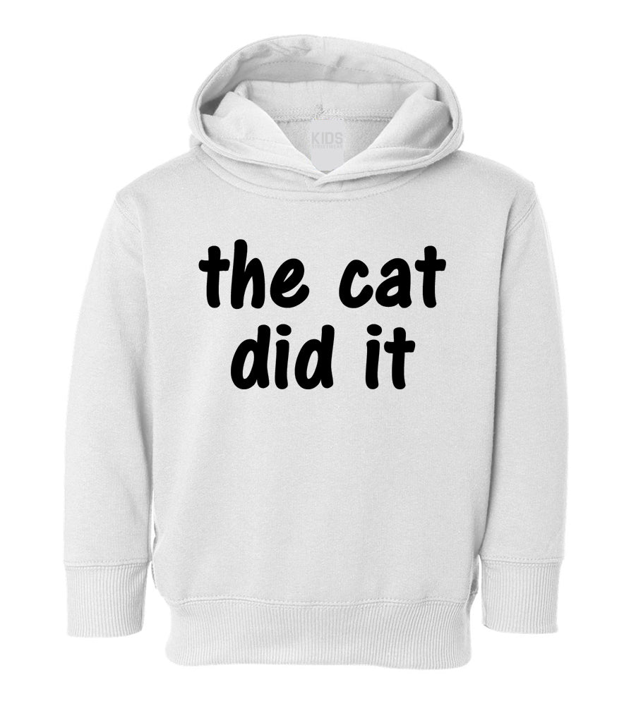 The Cat Did It Toddler Boys Pullover Hoodie White
