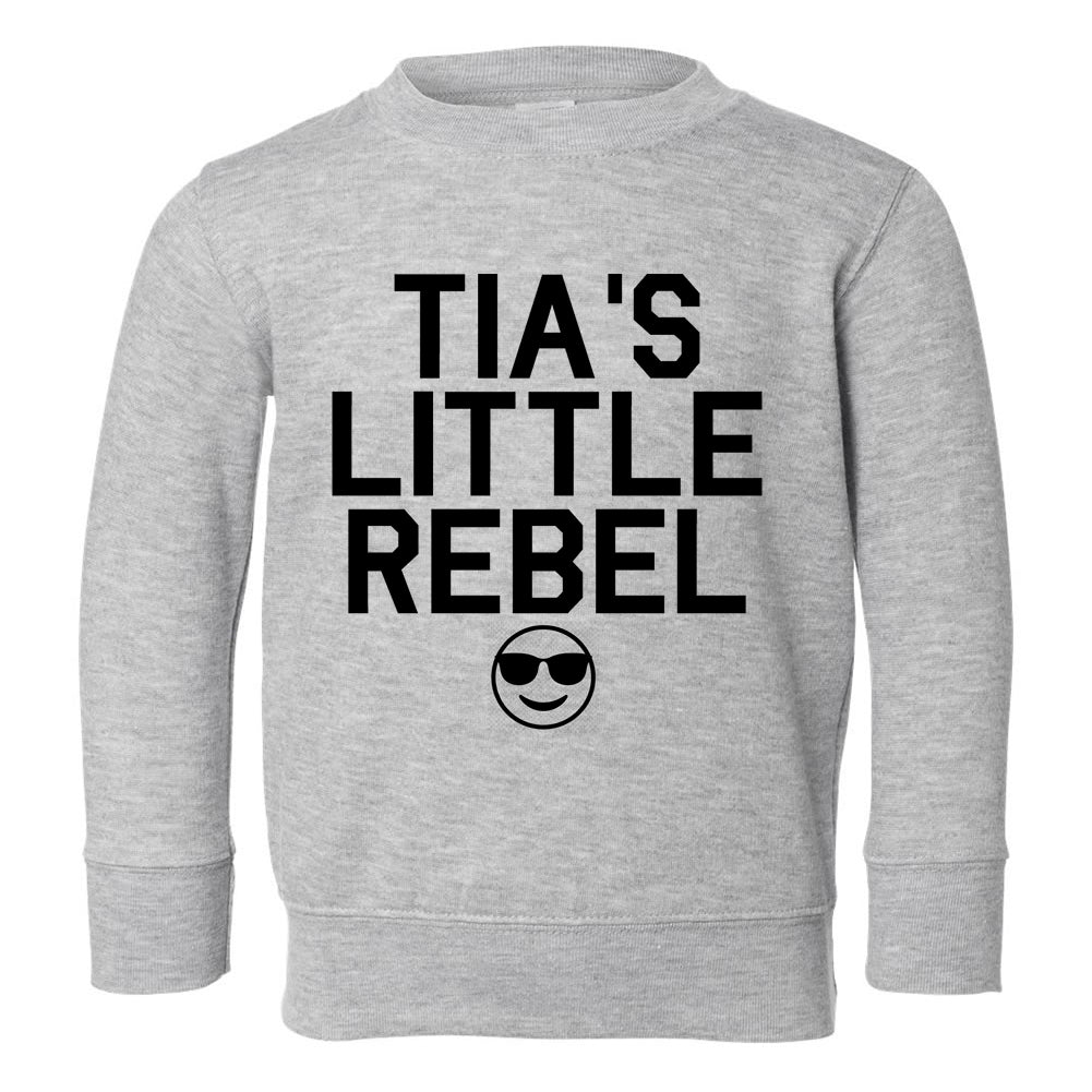 Tias Little Rebel Emoji Toddler Boys Crewneck Sweatshirt Grey