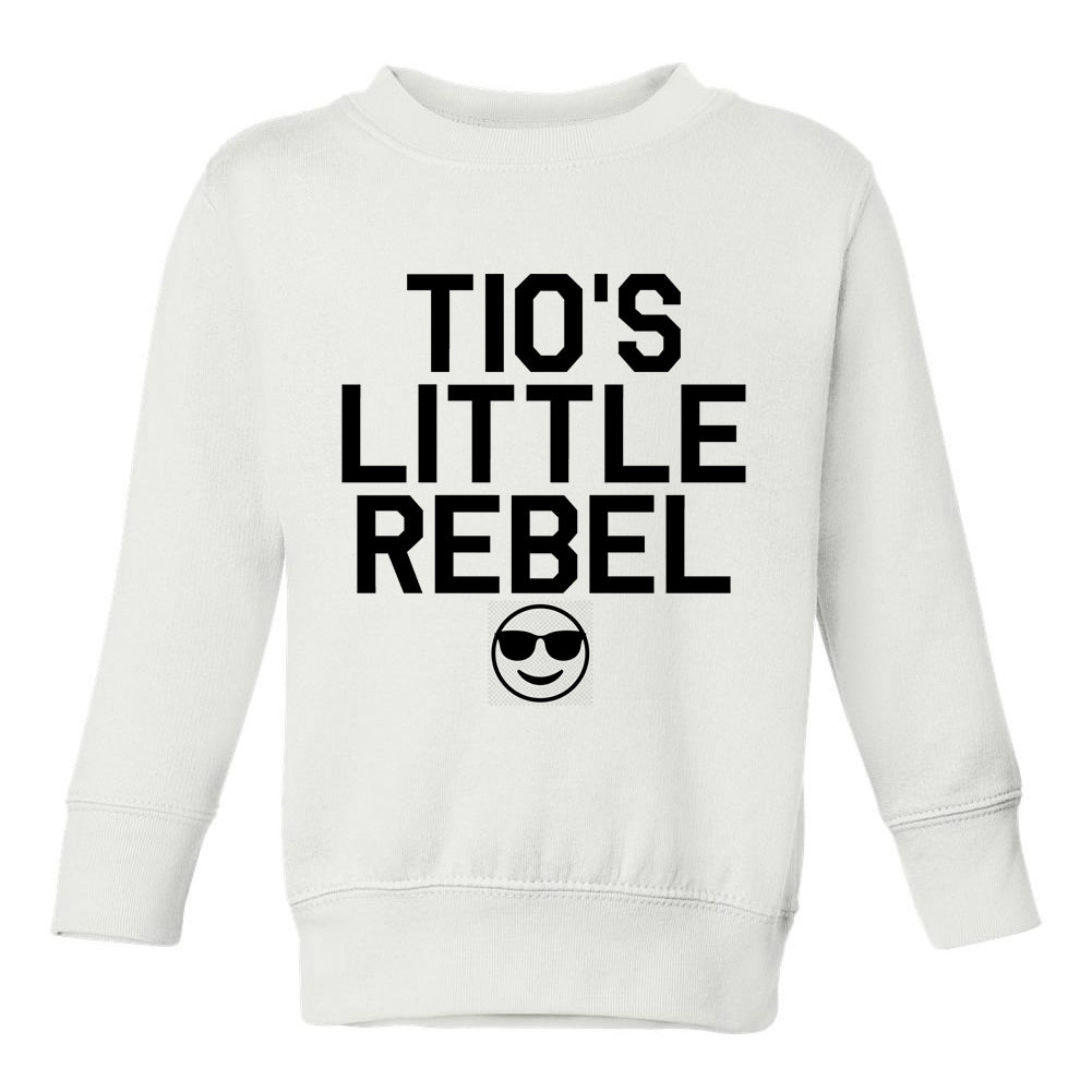 Tios Little Rebel Emoji Toddler Boys Crewneck Sweatshirt White