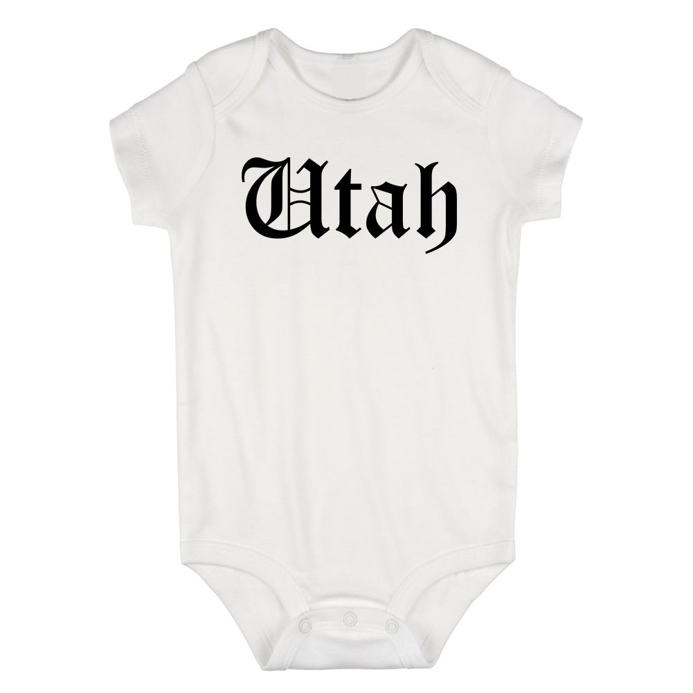Utah State Old English Infant Baby Boys Bodysuit White