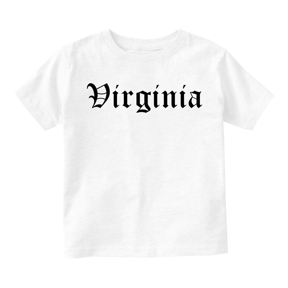 Virginia State Old English Toddler Boys Short Sleeve T-Shirt White