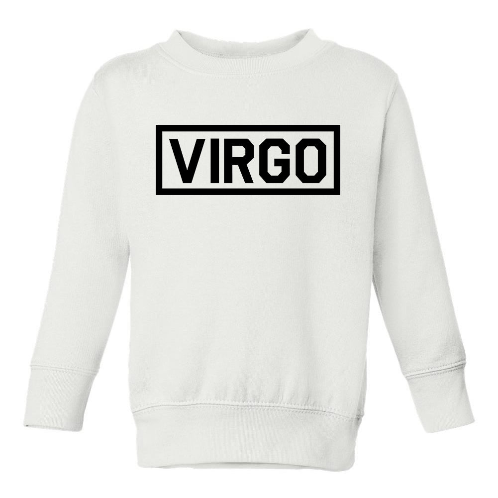 Virgo Horoscope Sign Toddler Boys Crewneck Sweatshirt White