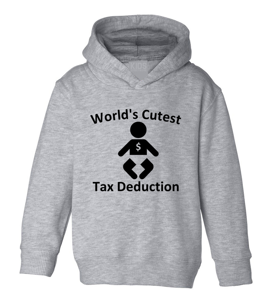 Worlds Cutest Tax Deduction Funny Taxes Toddler Boys Pullover Hoodie Grey