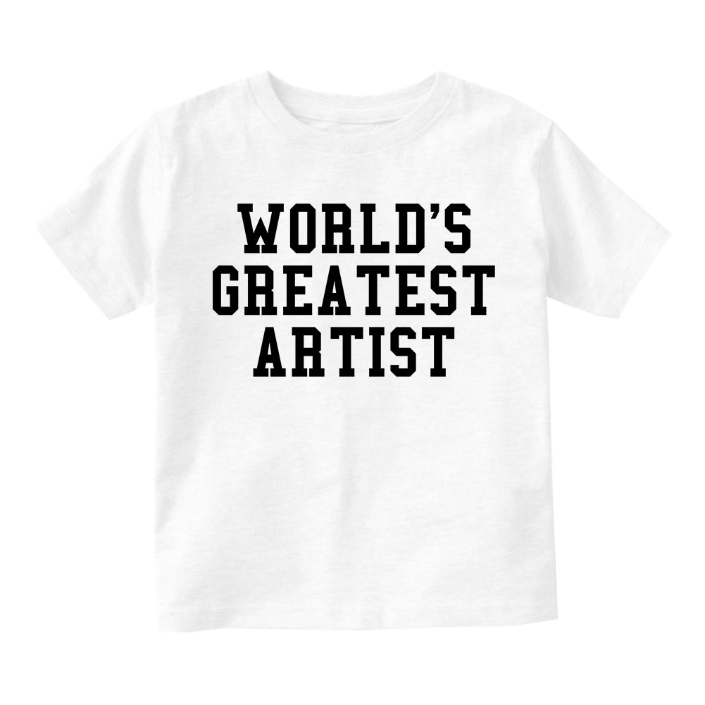 Worlds Greatest Artist Art Graphic Designer Toddler Boys Short Sleeve T-Shirt White