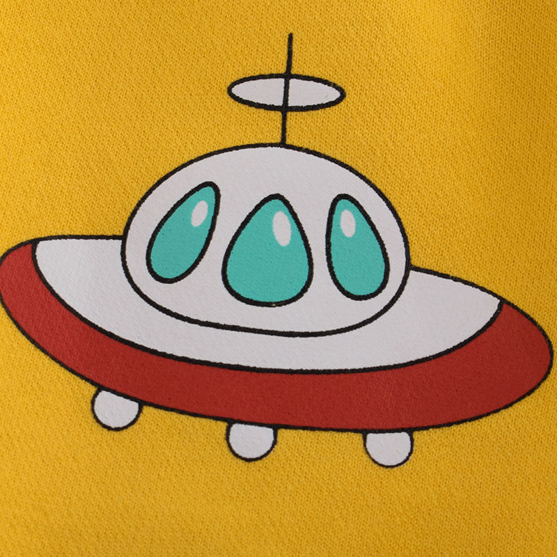 Alien Spaceship Toddler Boys Shorts Graphic Print