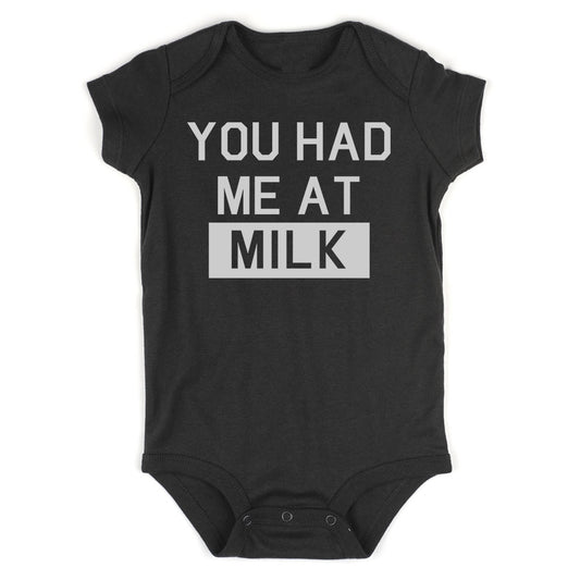 You Had Me At MIlk Infant Baby Boys Bodysuit Black