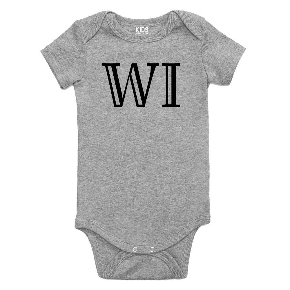 WI Wisconsin State Fashion Infant Onesie Bodysuit By Kids Streetwear
