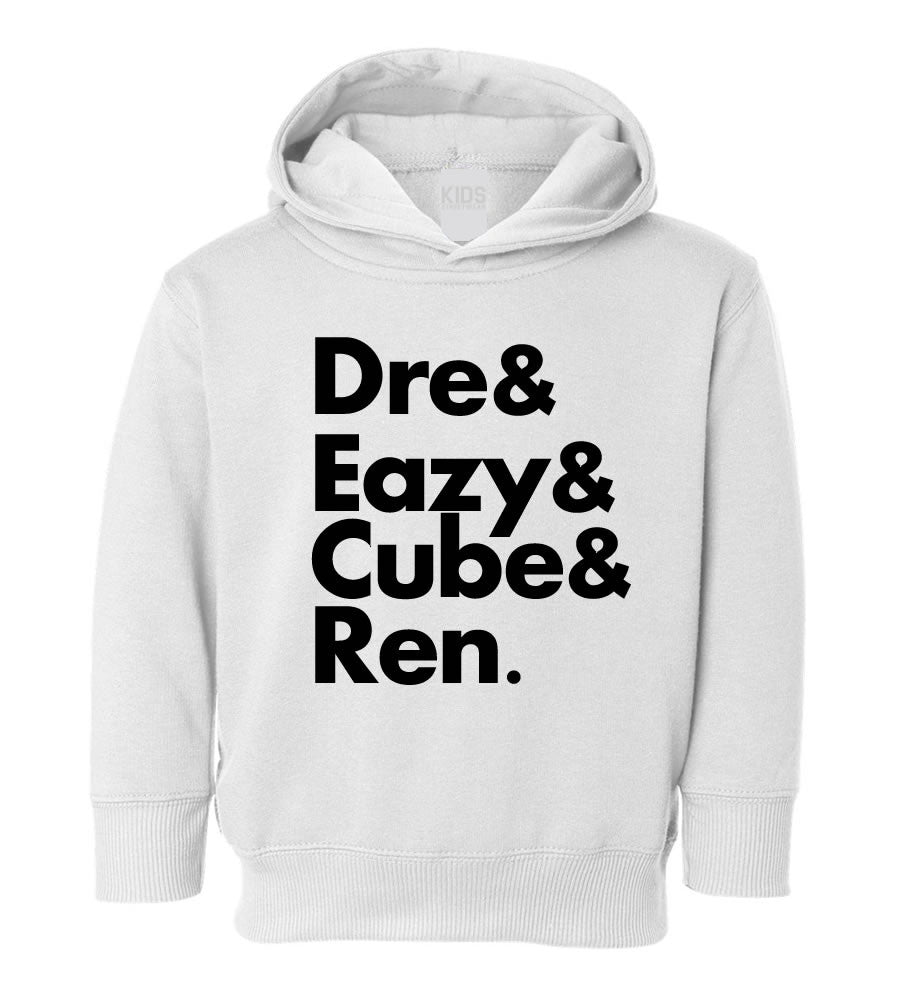 Dre Eazy Cube Ren Toddler Kids Pullover Hoodie Hoody in White
