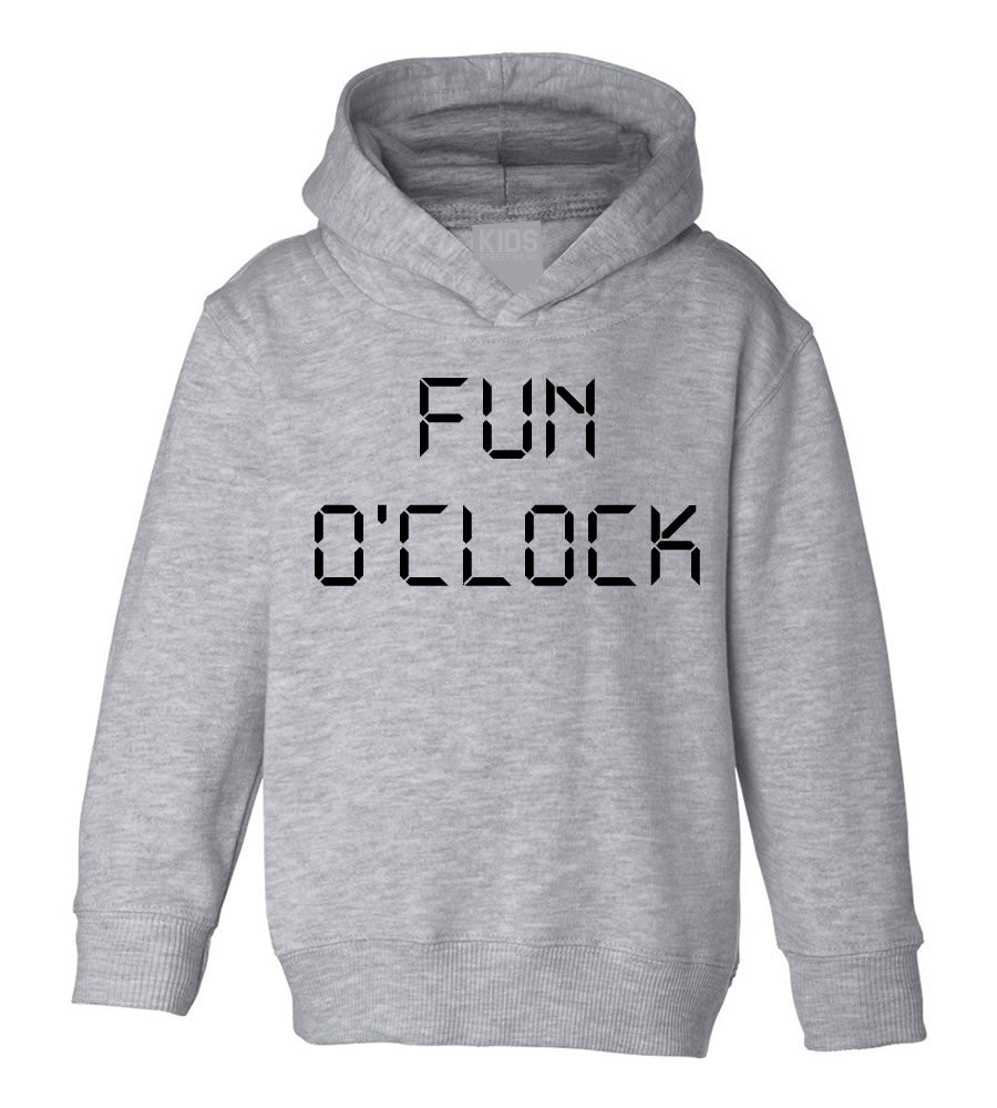 Fun O'Clock Toddler Kids Pullover Hoodie Hoody in Grey