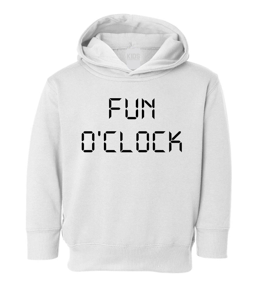 Fun O'Clock Toddler Kids Pullover Hoodie Hoody in White