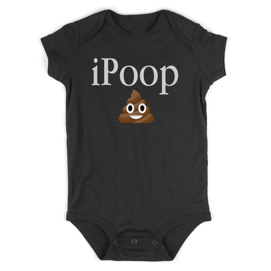 iPoop Poop Emoji Baby Bodysuit One Piece Black