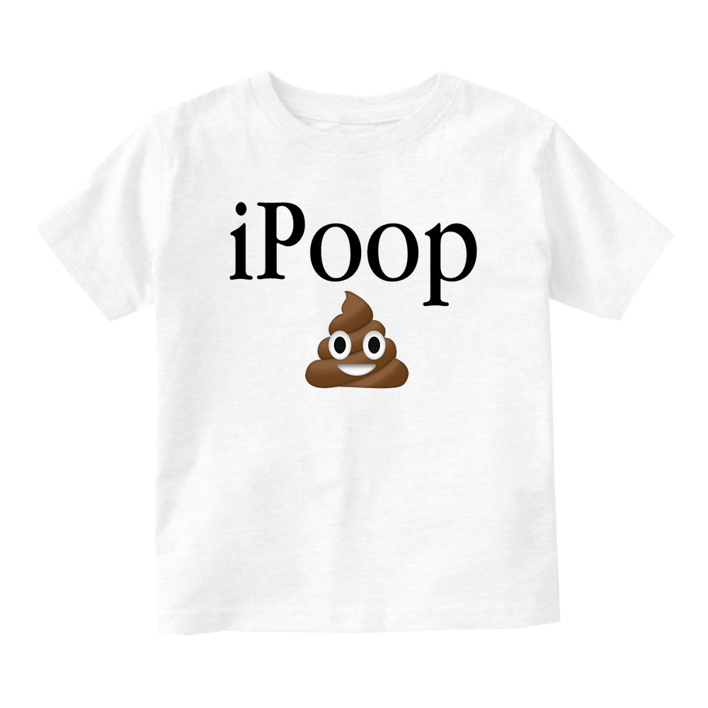 iPoop Poop Emoji Baby Toddler Short Sleeve T-Shirt White