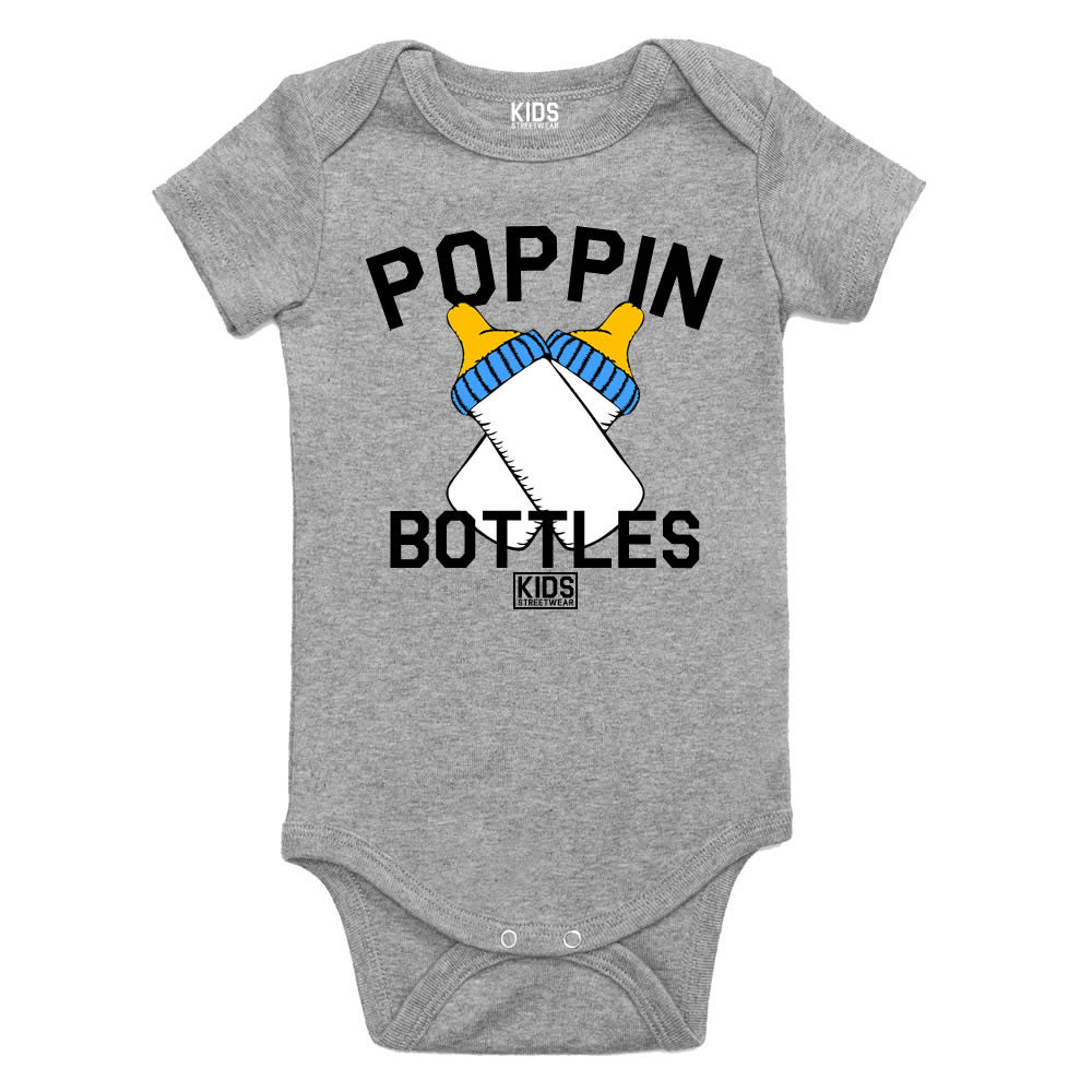 Poppin Bottles Infant Onesie Bodysuit in Grey