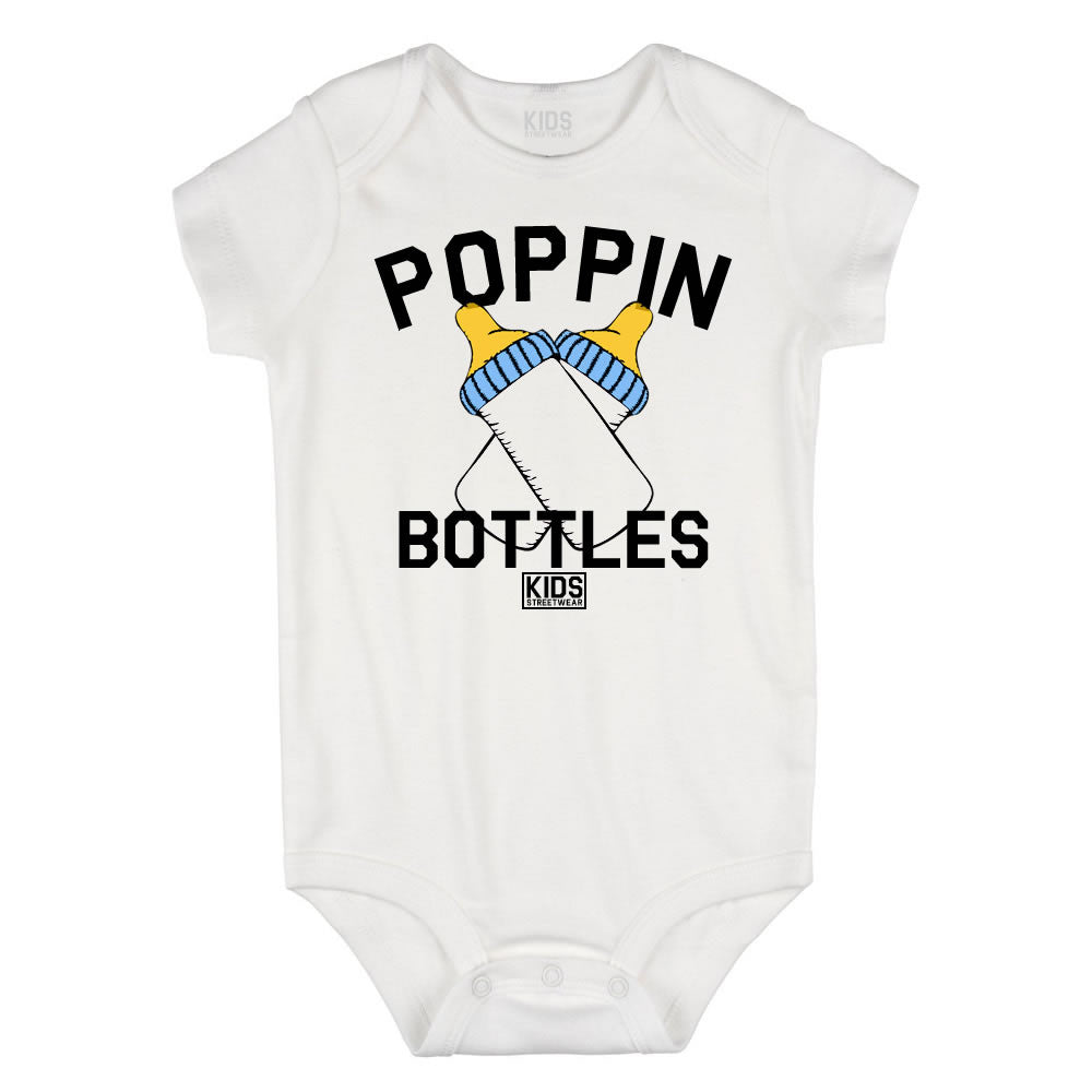 Poppin Bottles Infant Onesie Bodysuit in White