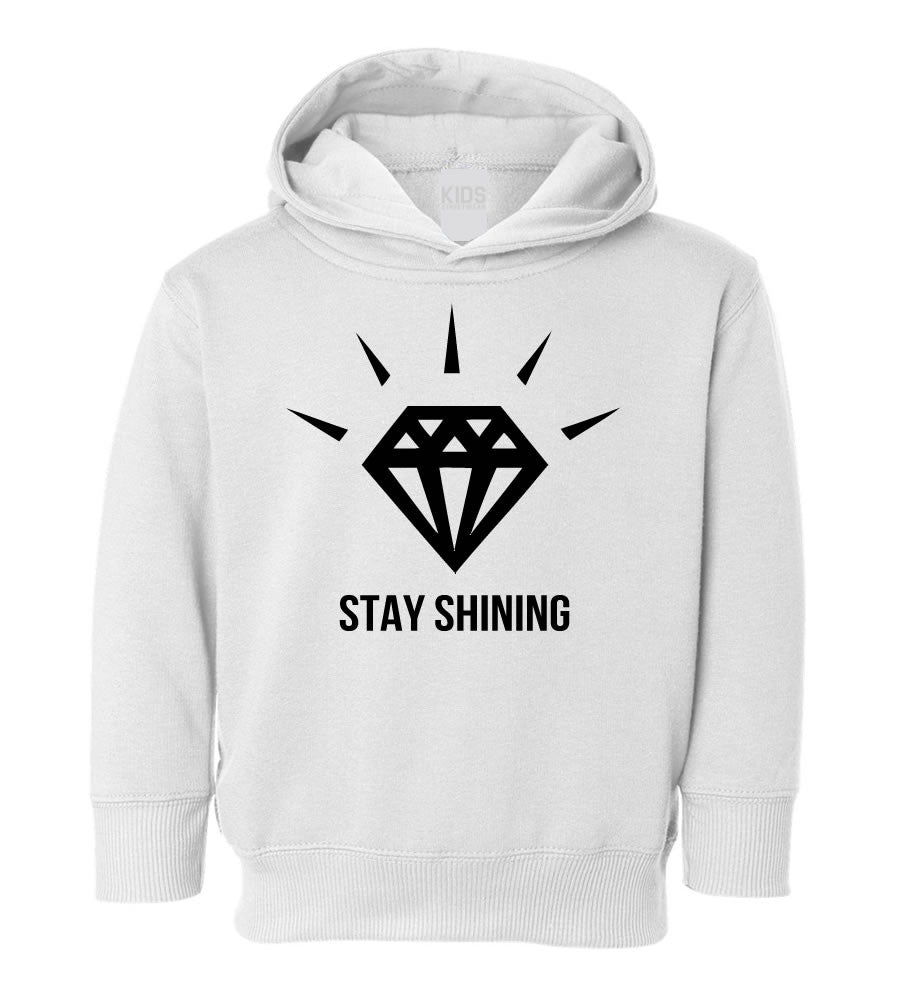 Stay Shining Diamond Toddler Kids Pullover Hoodie Hoody in White
