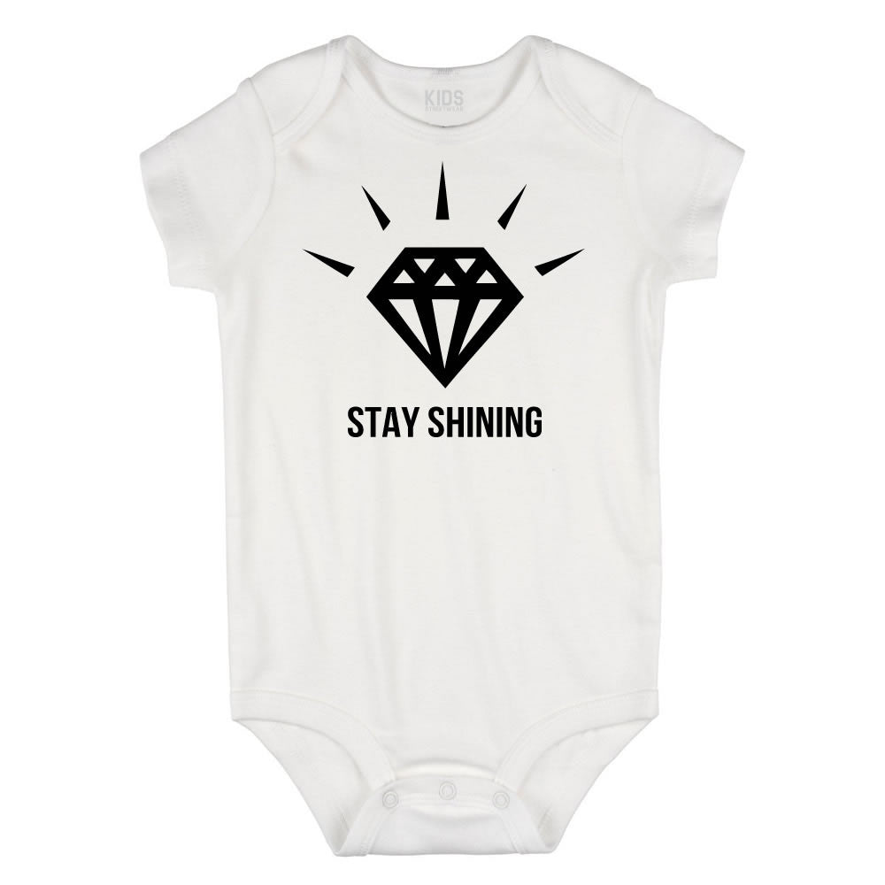 Stay Shining Diamond Infant Onesie Bodysuit in White
