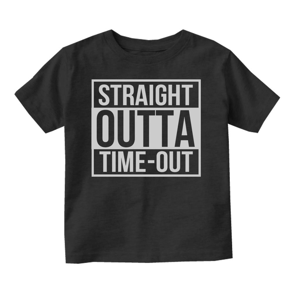 Straight Outta Time Out Infant Toddler Kids T-Shirt in Black