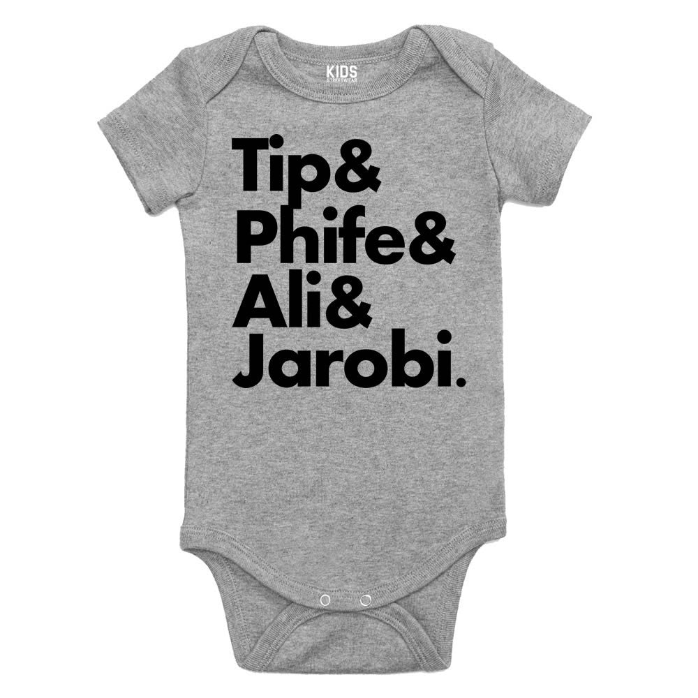 Tip Phife Ali And Jarobi Tribe Infant Onesie Bodysuit in Grey